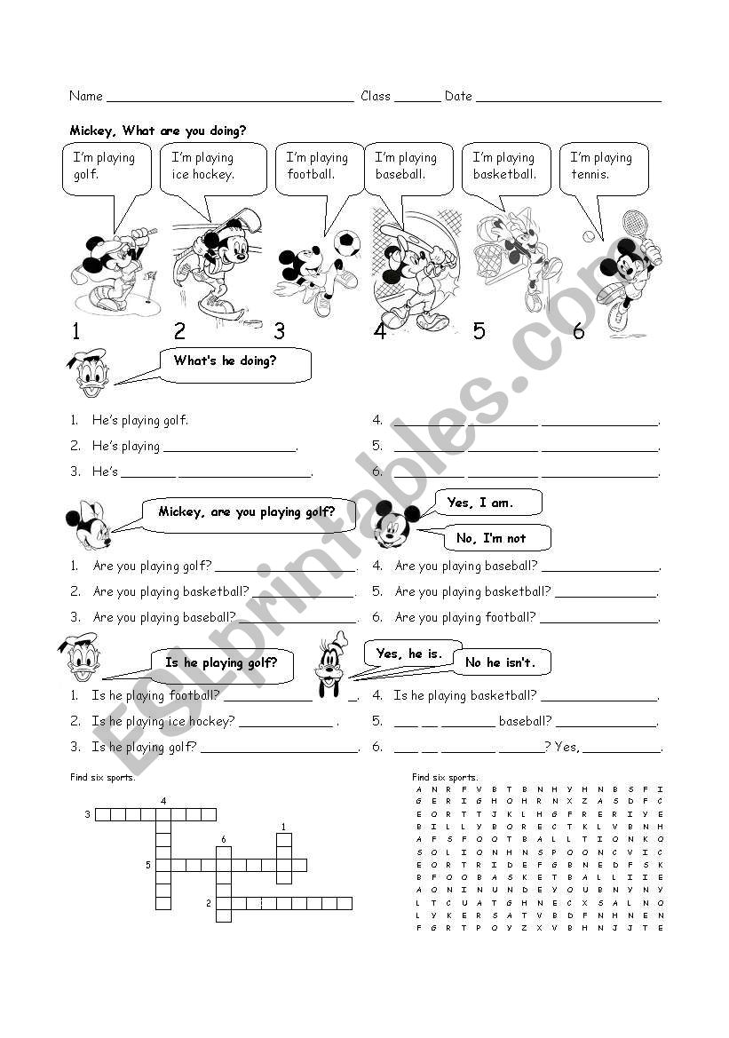 present continuous worksheet