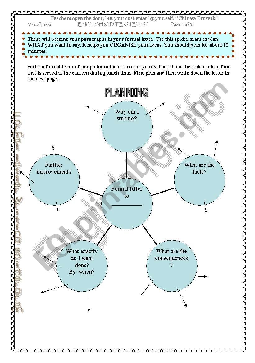 Letter writing format & planning & Esaay writing