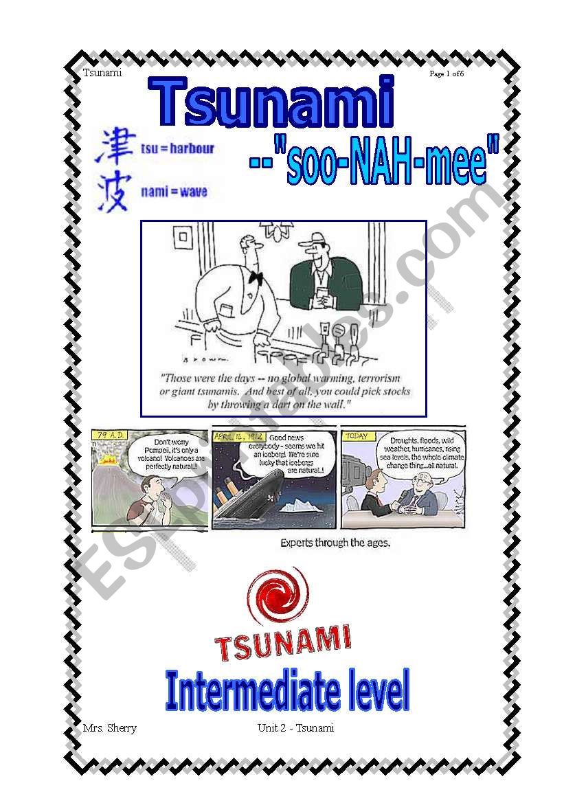Tsunami worksheet
