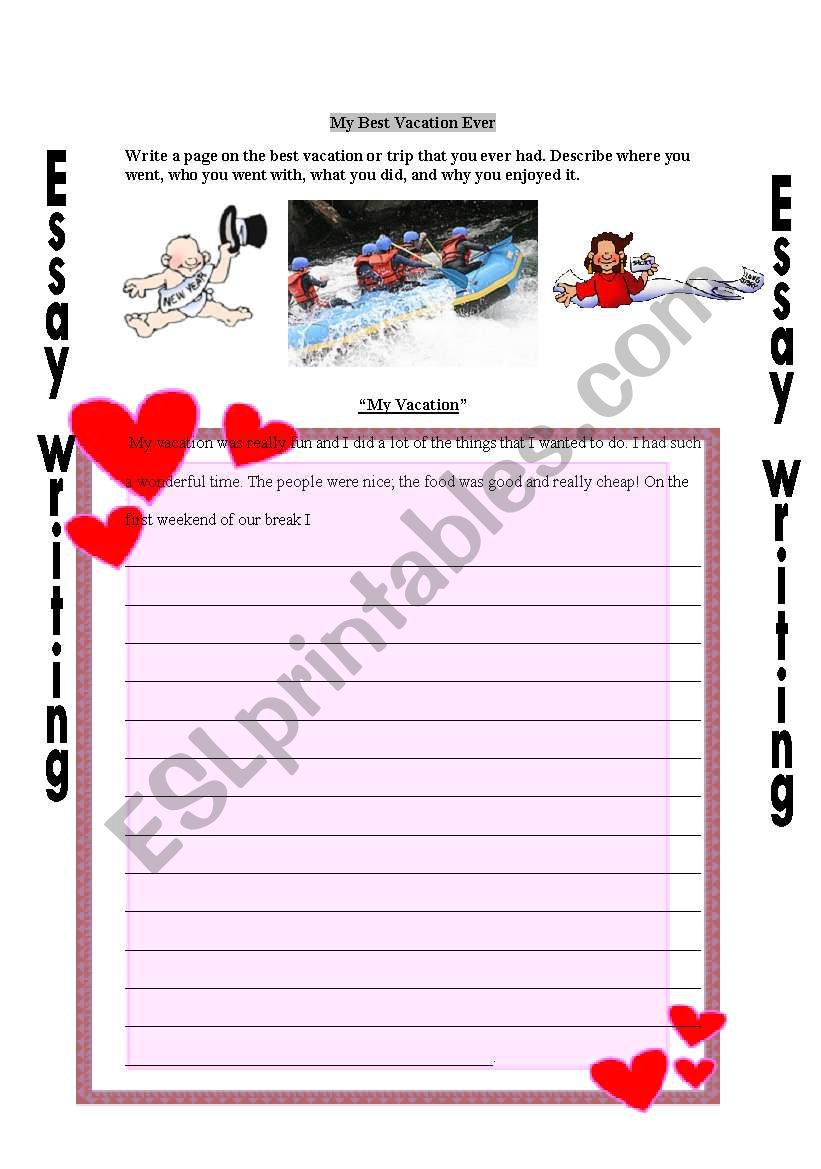 My besy vacation ever worksheet