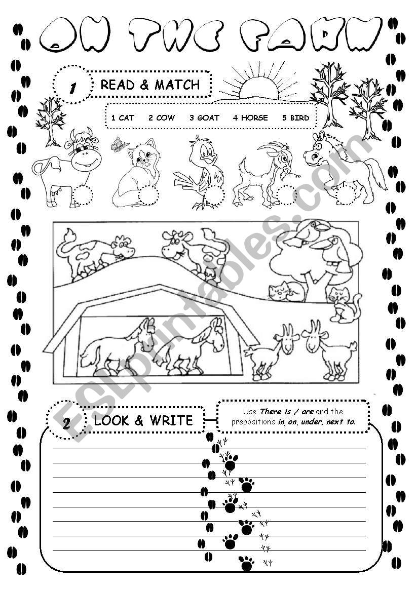 On the farm (there is / are) worksheet