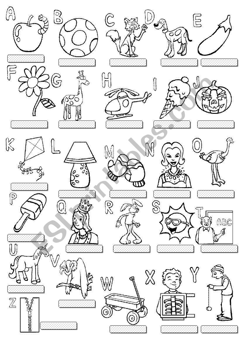 alphabet a z esl worksheet by im lety