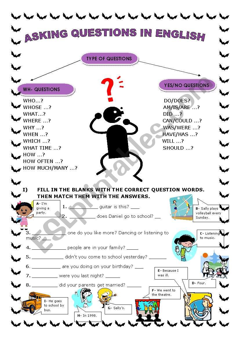 ASKING QUESTIONS worksheet