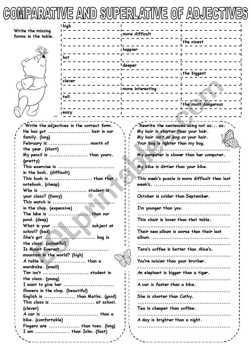 COMPARATIVE AND SUPERLATIVE OF ADJECTIVES