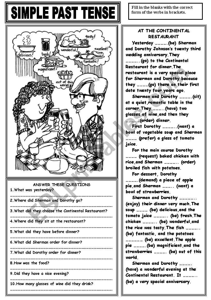 SIMPLE PAST TENSE worksheet