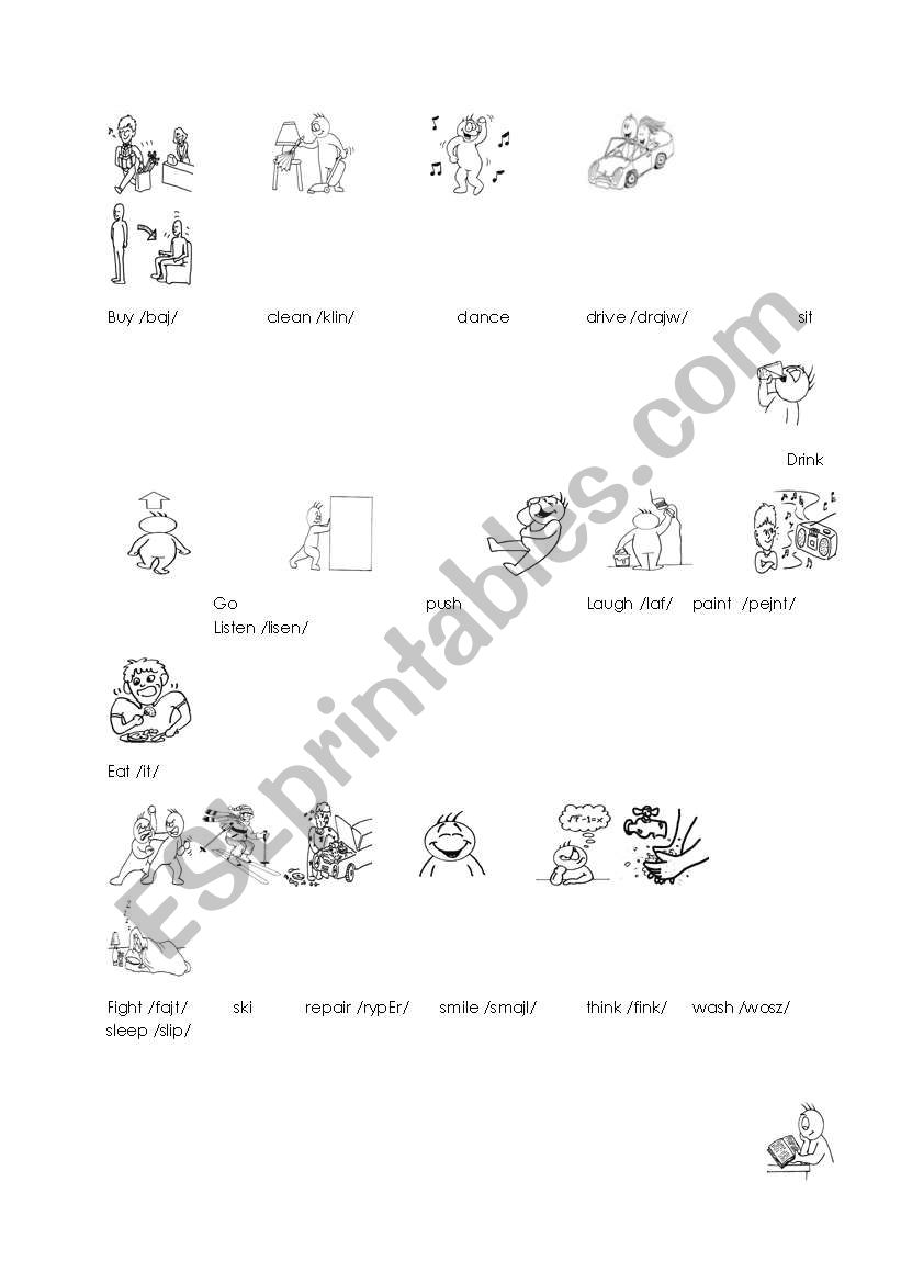 Basic Verb game worksheet