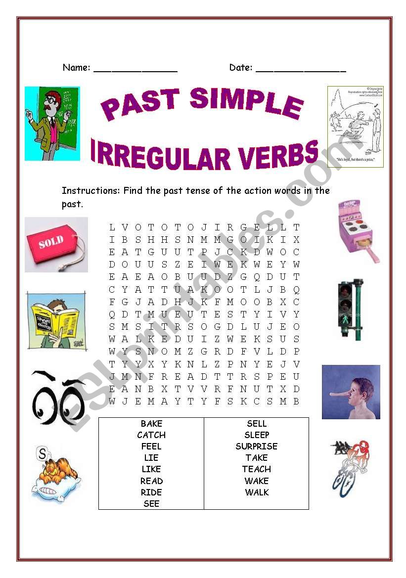 Past Simple Irregular Verbs Crossword