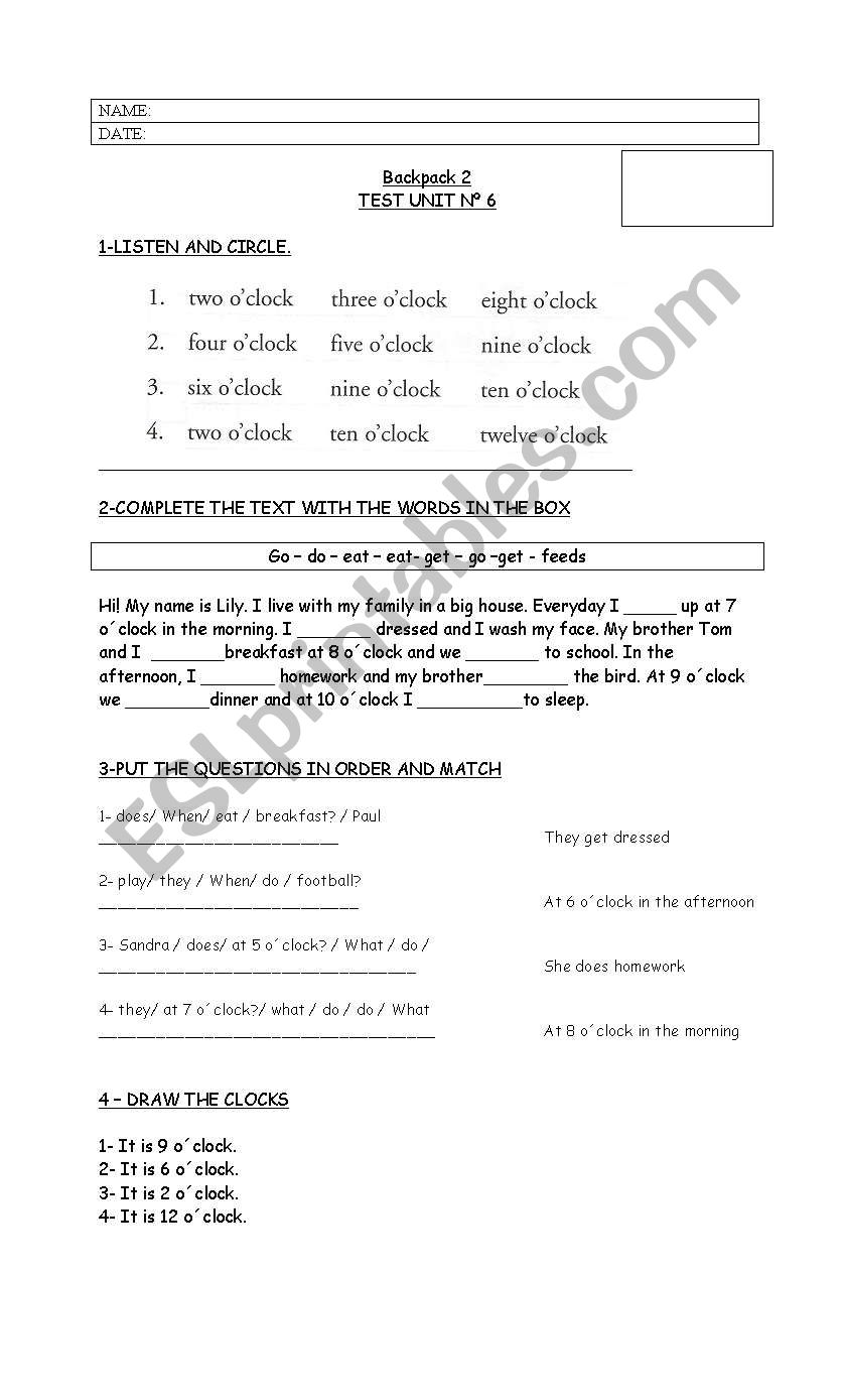 Test unit 6 backpack 2 worksheet