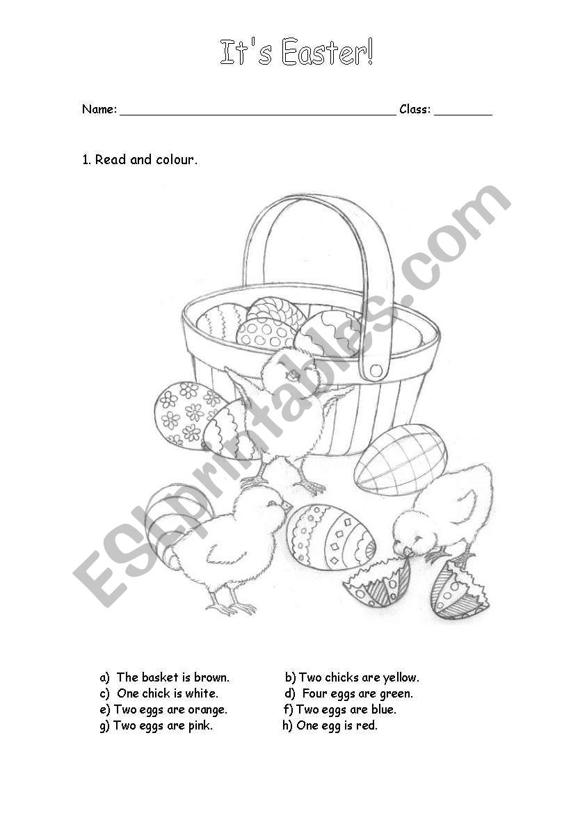 Easter worksheet