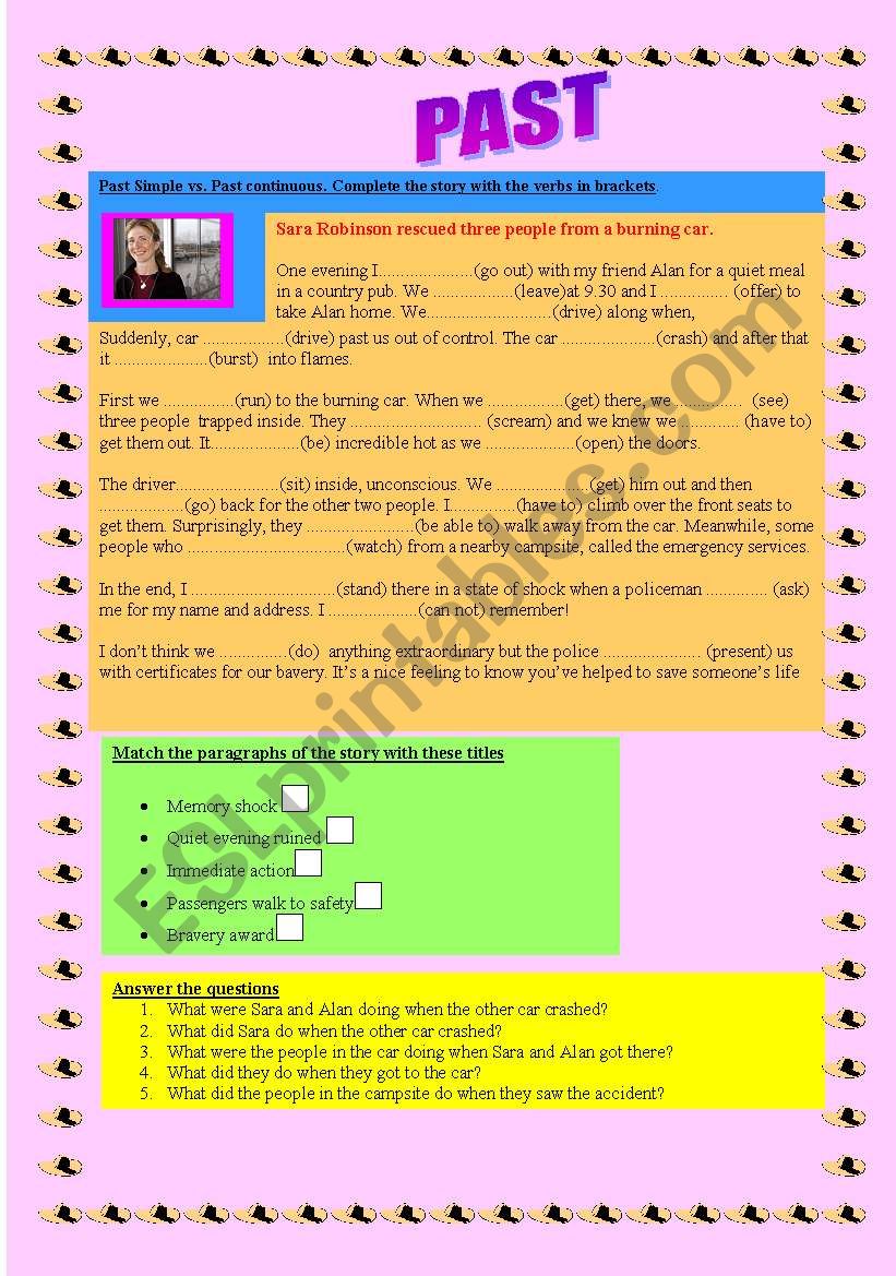 PAST(simple and continuous) worksheet