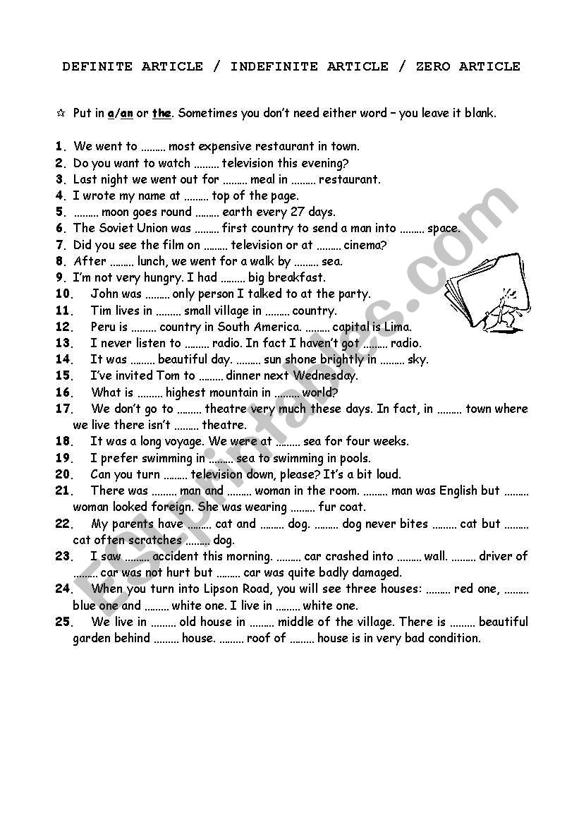 definite and indefinite articles