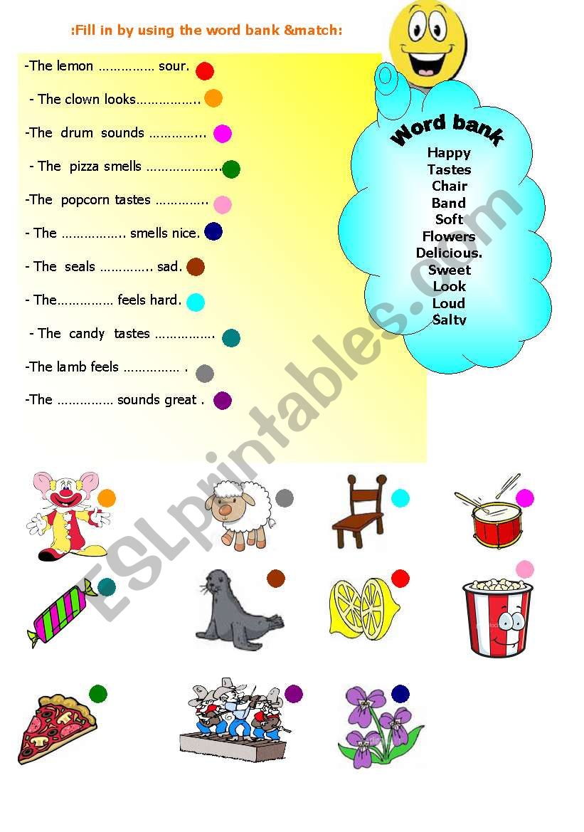 The five senses worksheet