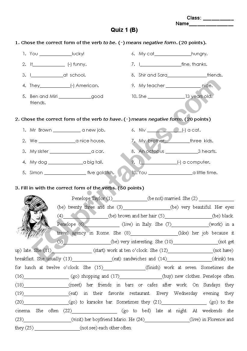 Present Simple Quiz worksheet