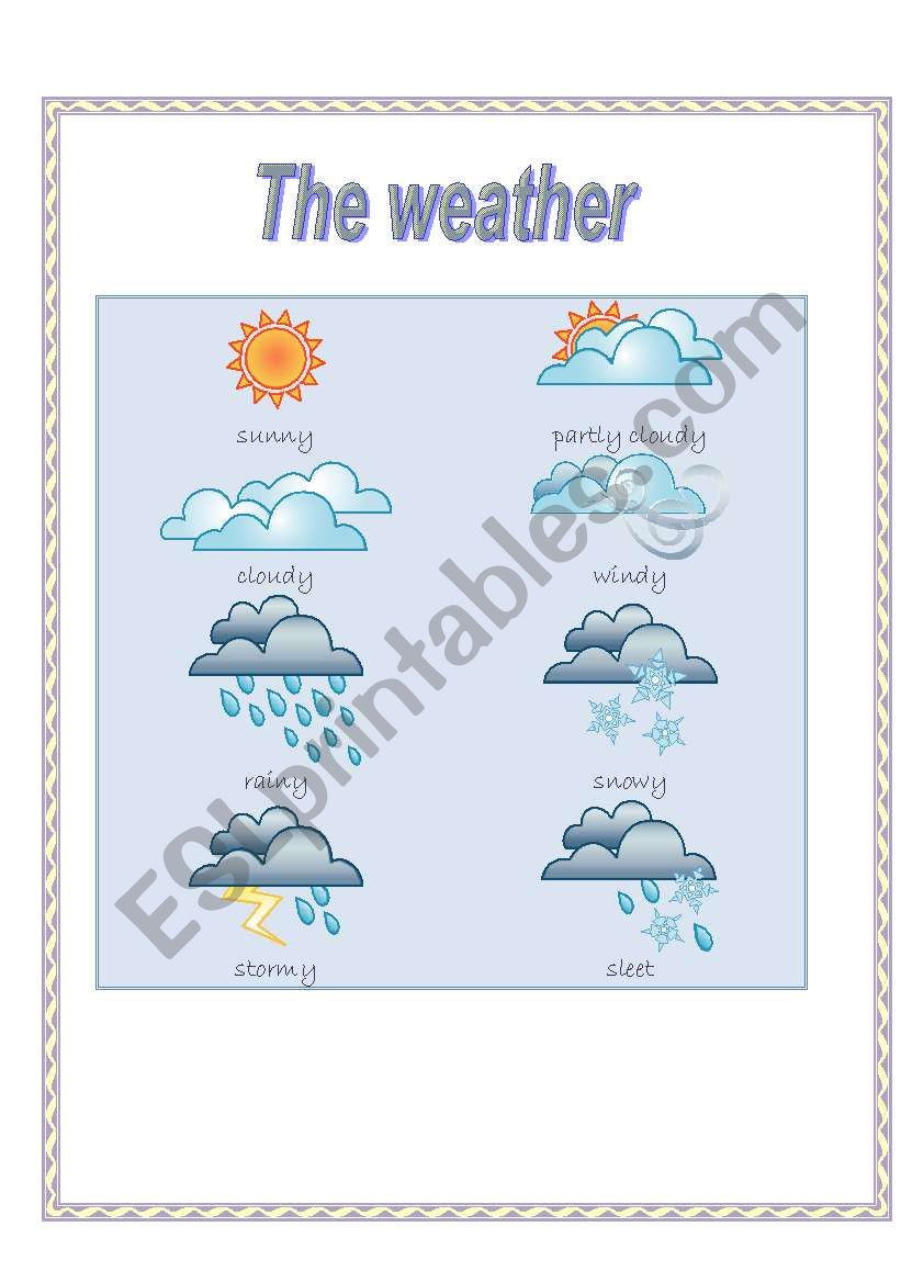 Weather vocabulary worksheet