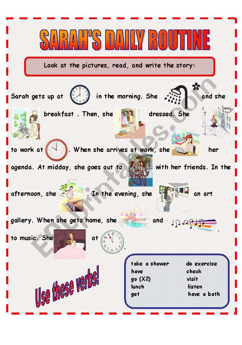 Sarahs Daily Routine - Present Simple