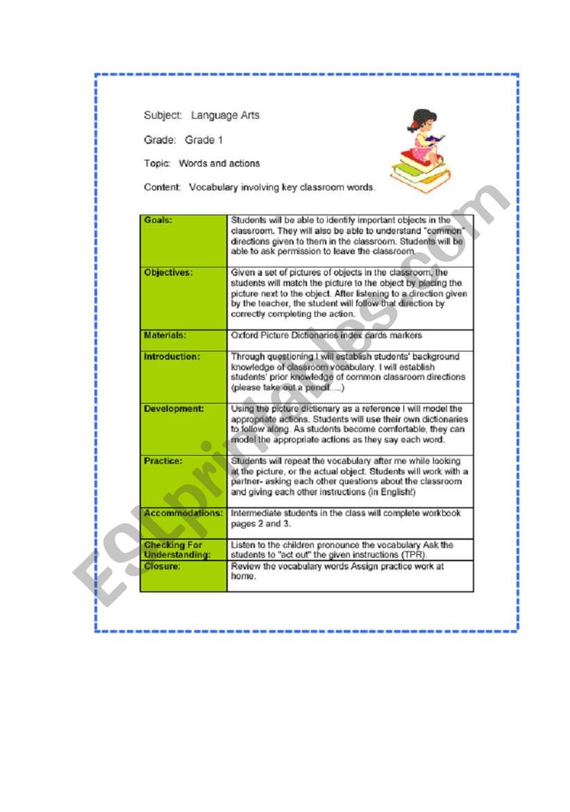 lesson plan worksheet