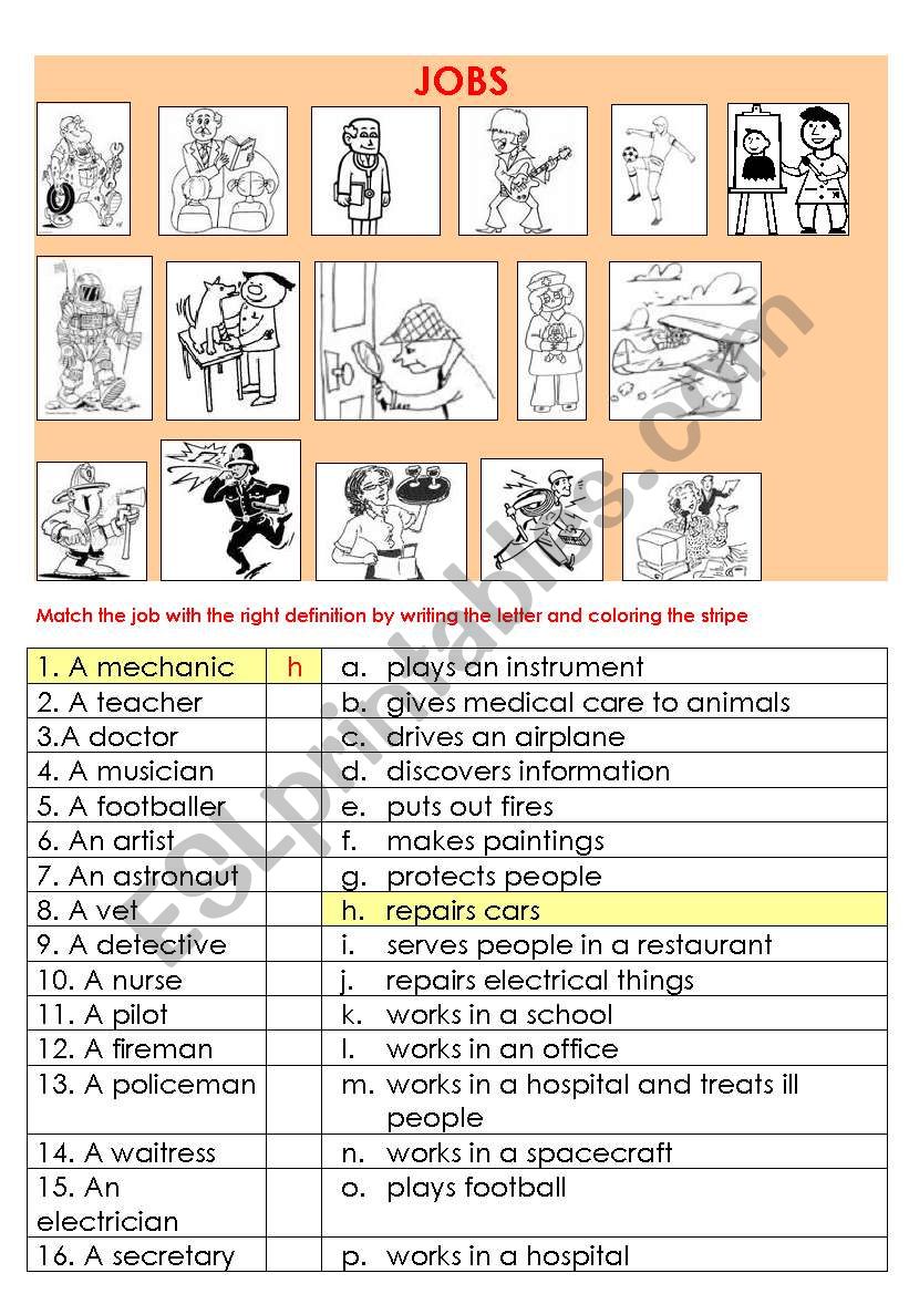 JOBS  worksheet