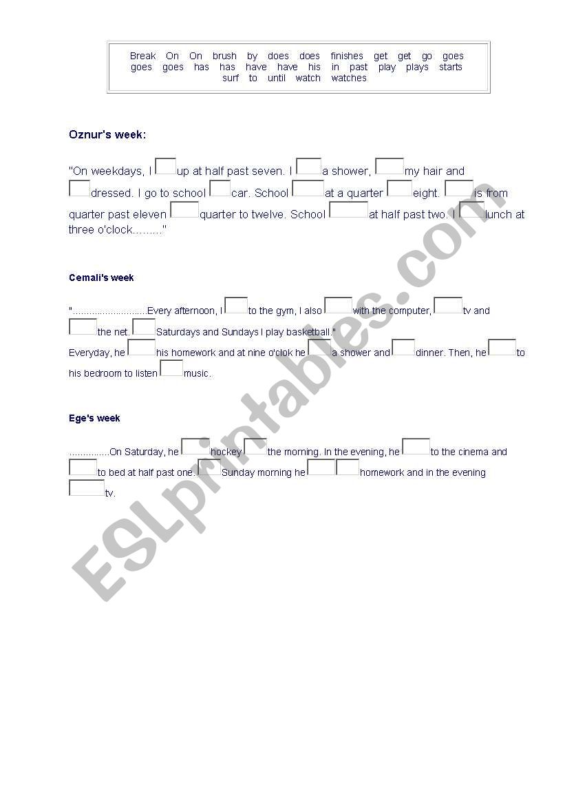 Present Simple Tenses (habits and routines)