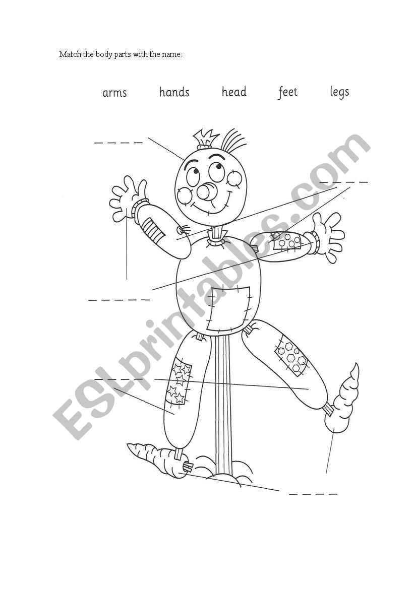 Body parts worksheet