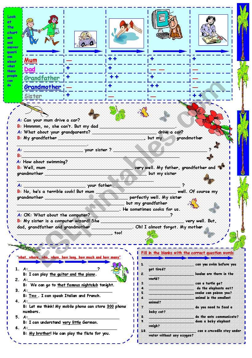 part of speech worksheet