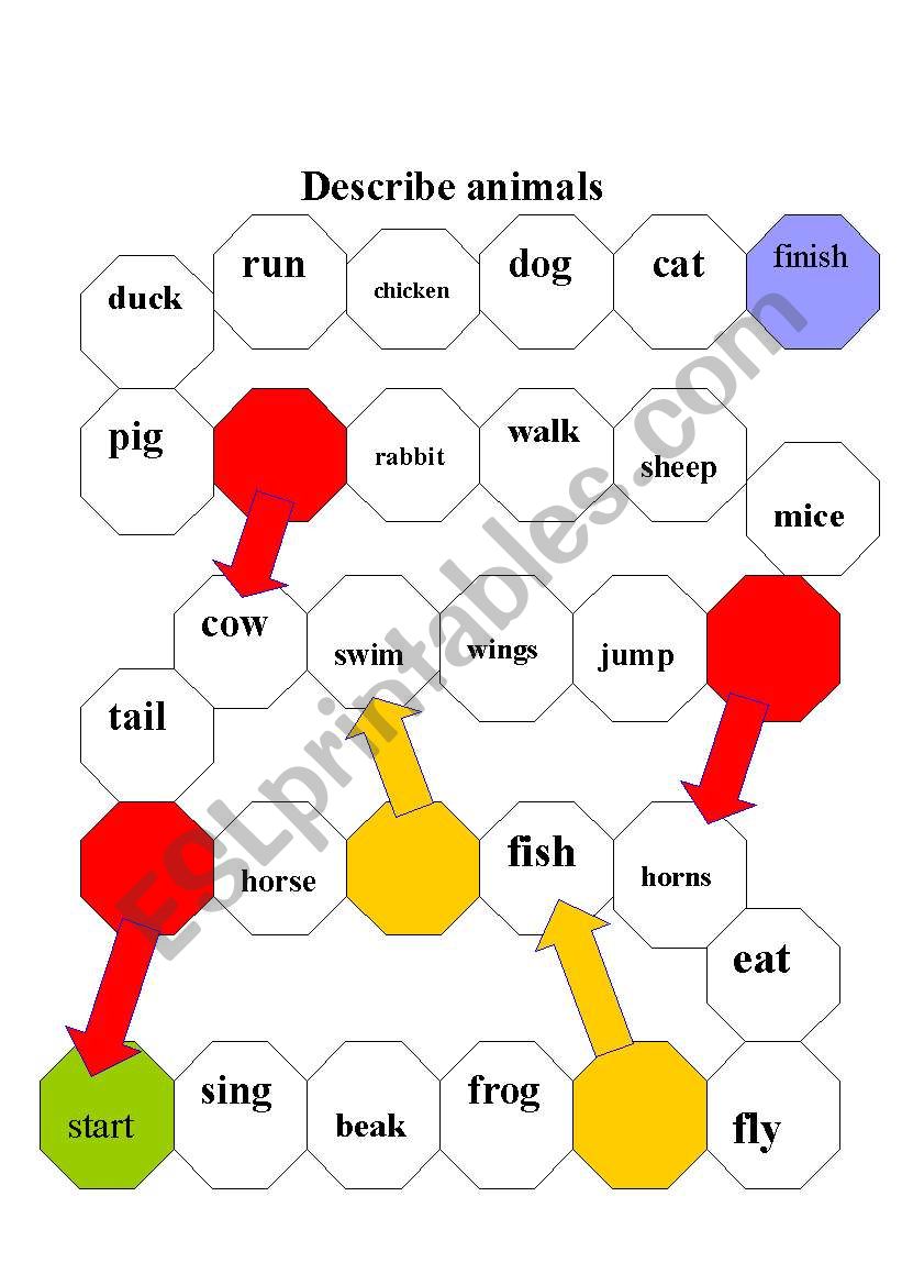 dscribing animals worksheet