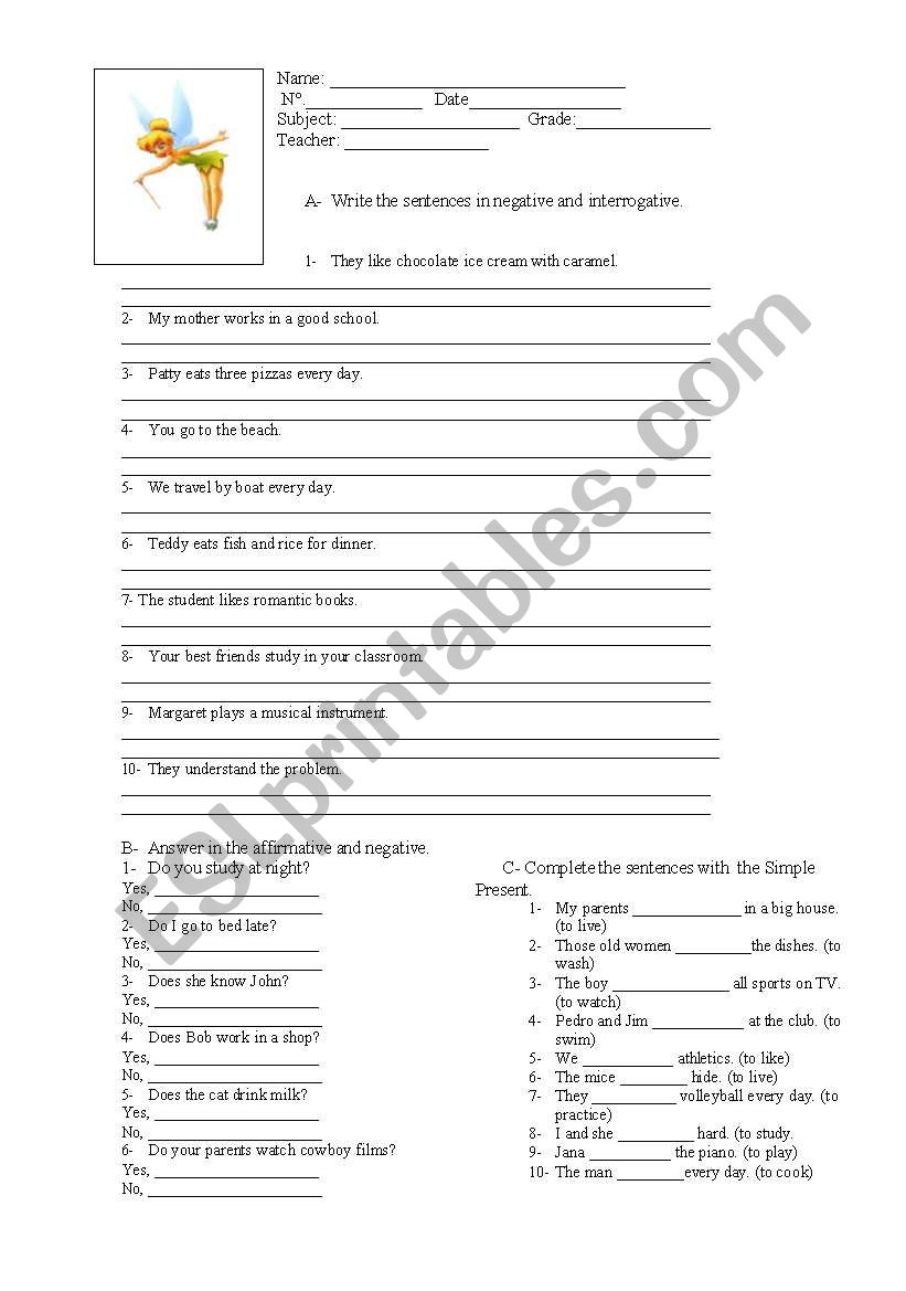 Simple Present  worksheet