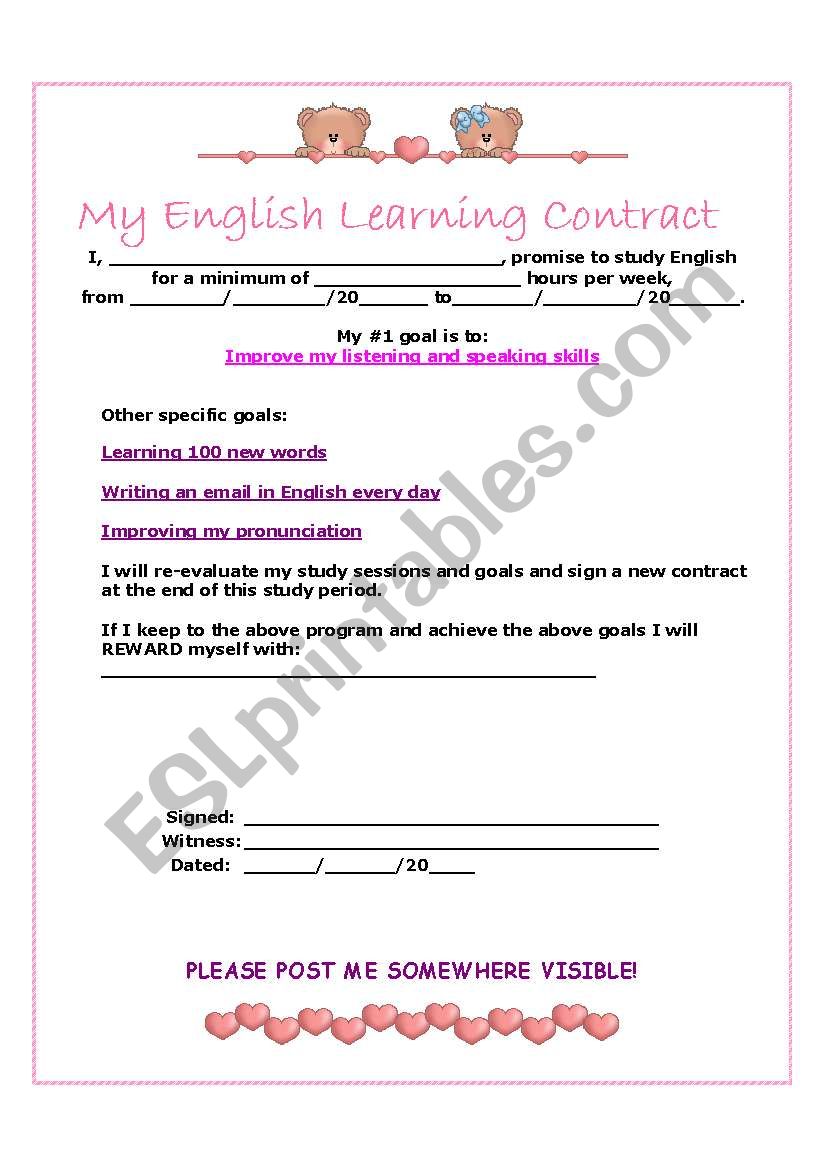 My Contract worksheet