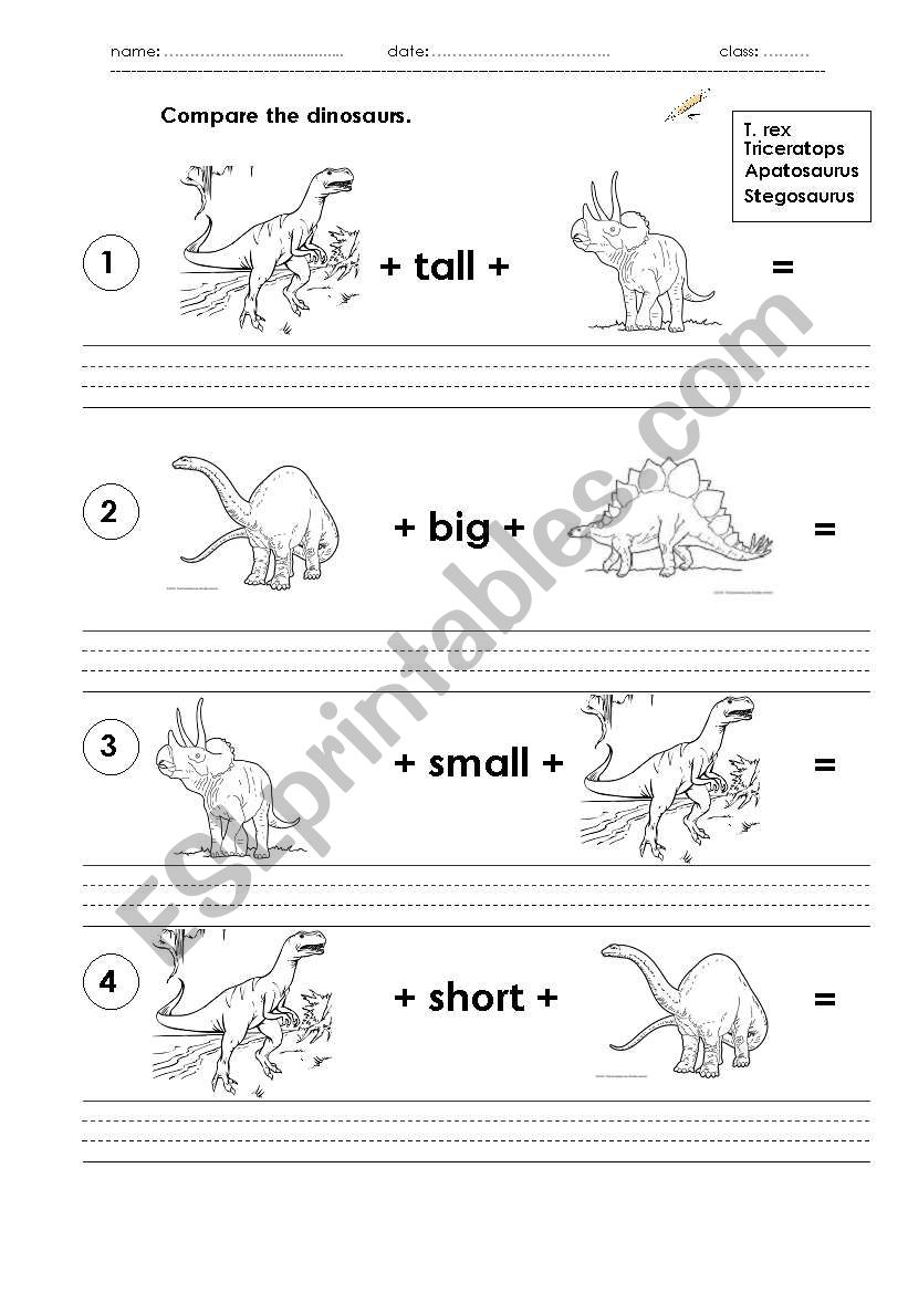 Compare_The_Dinosaurs worksheet