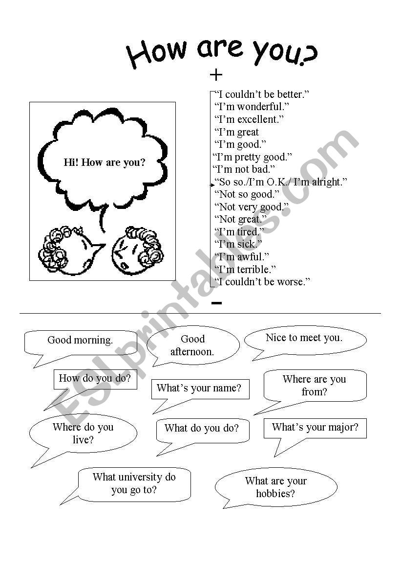 How are you? worksheet