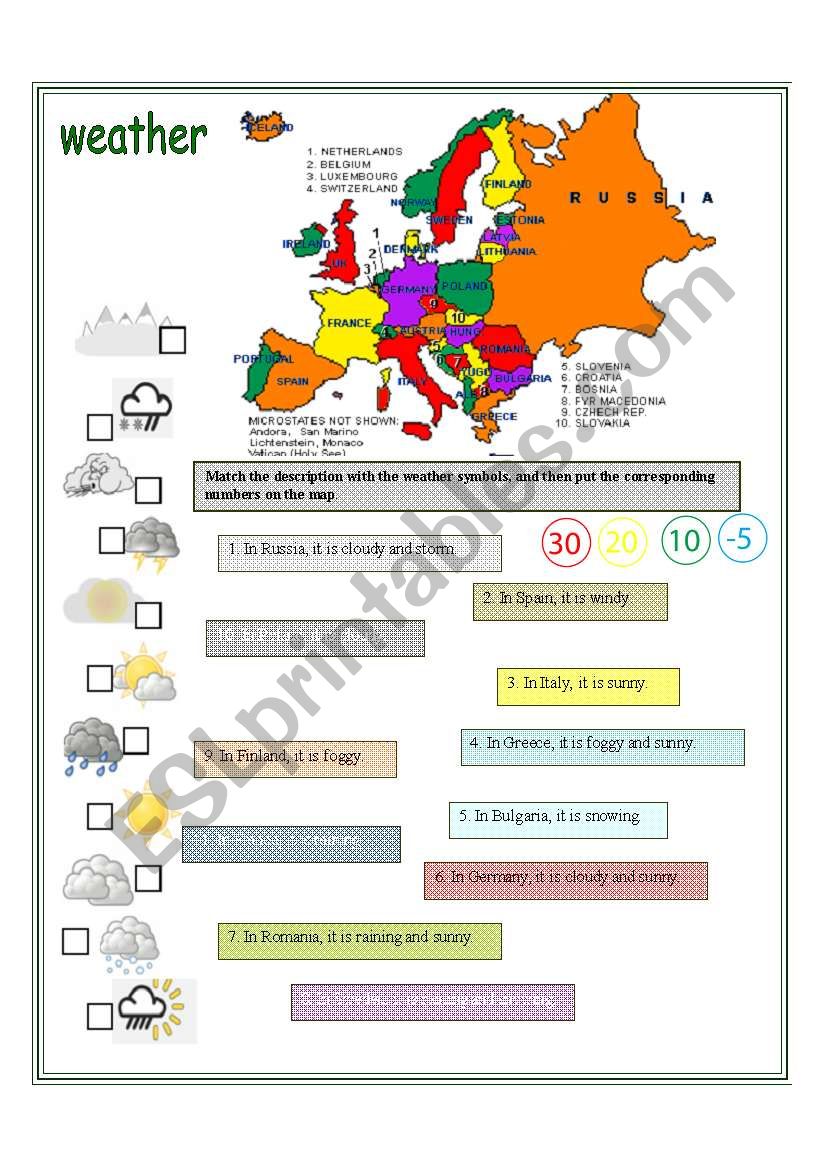 WEATHER worksheet