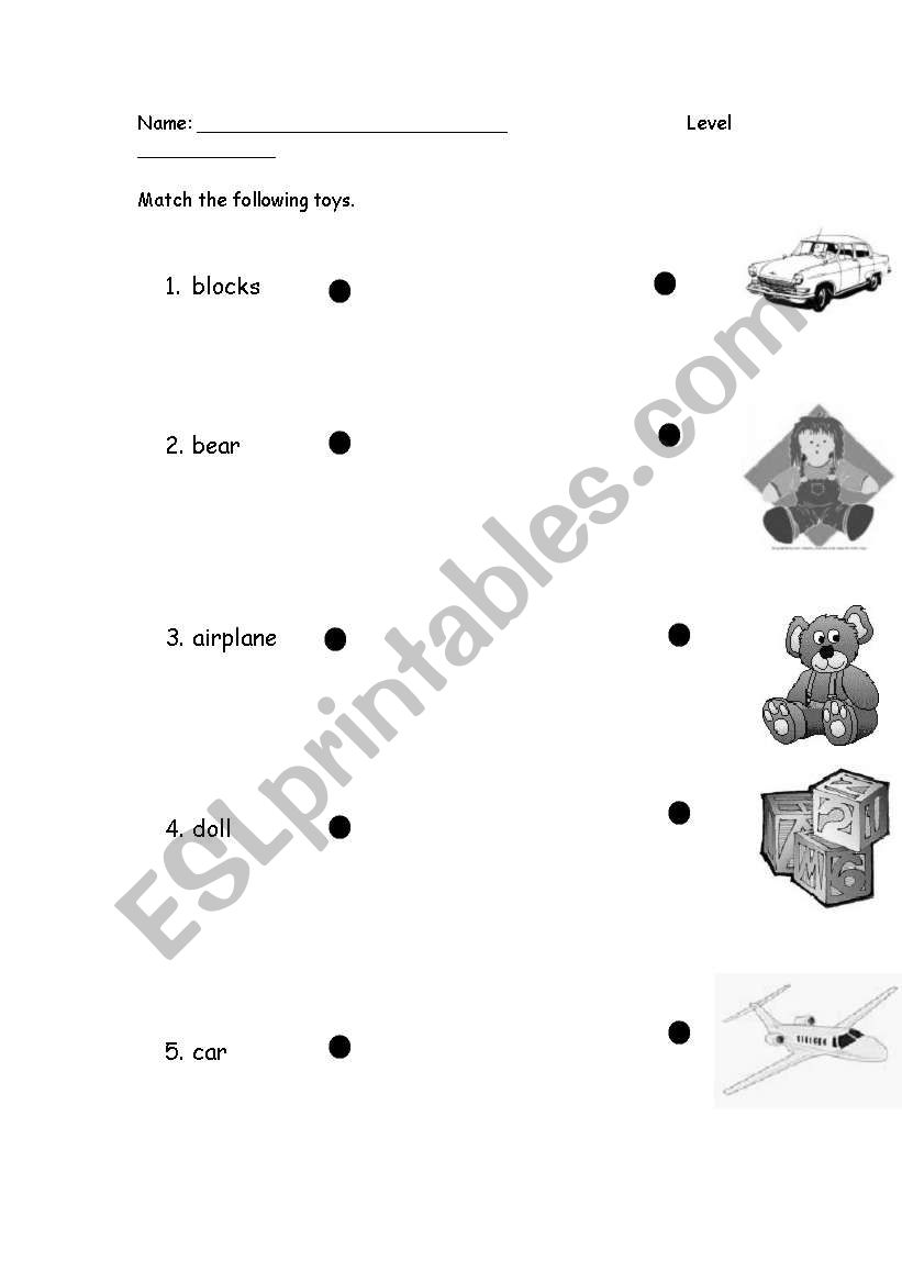 toys worksheet