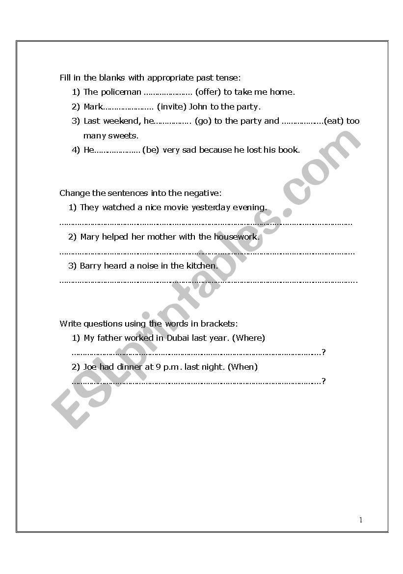 grammar quiz worksheet