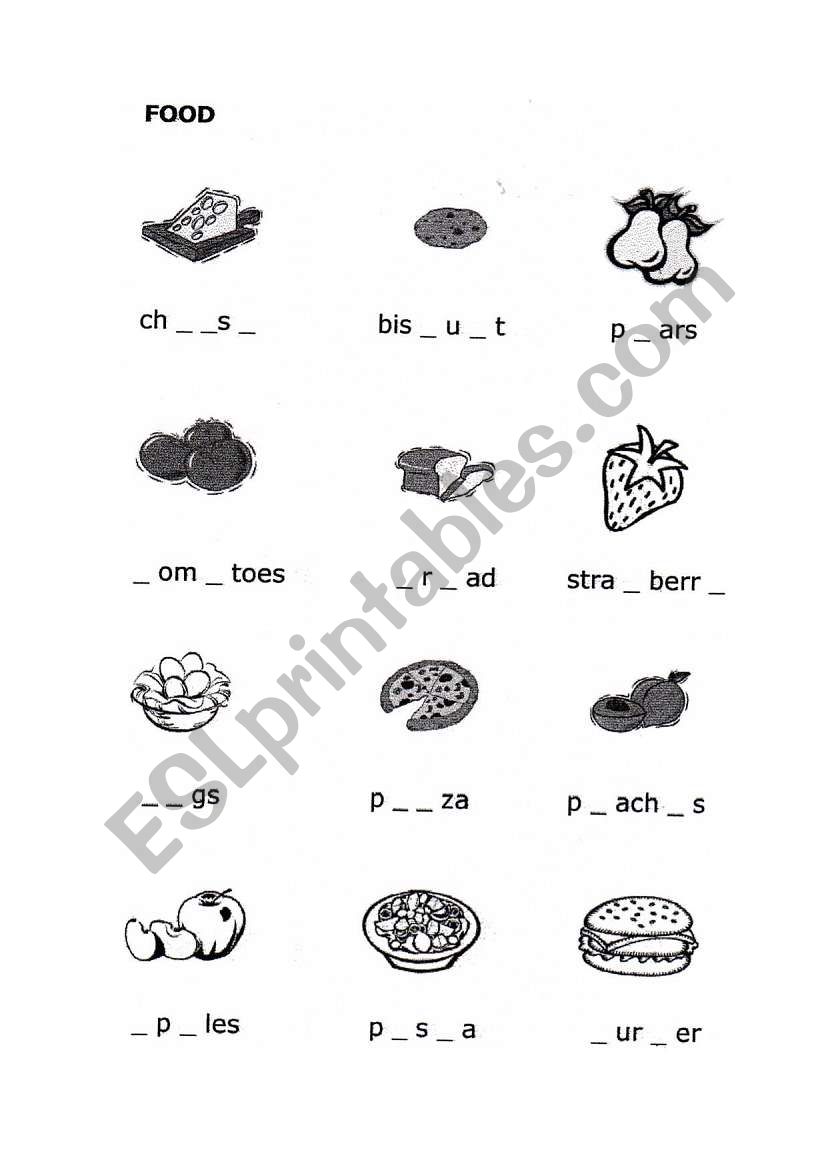 Food worksheet