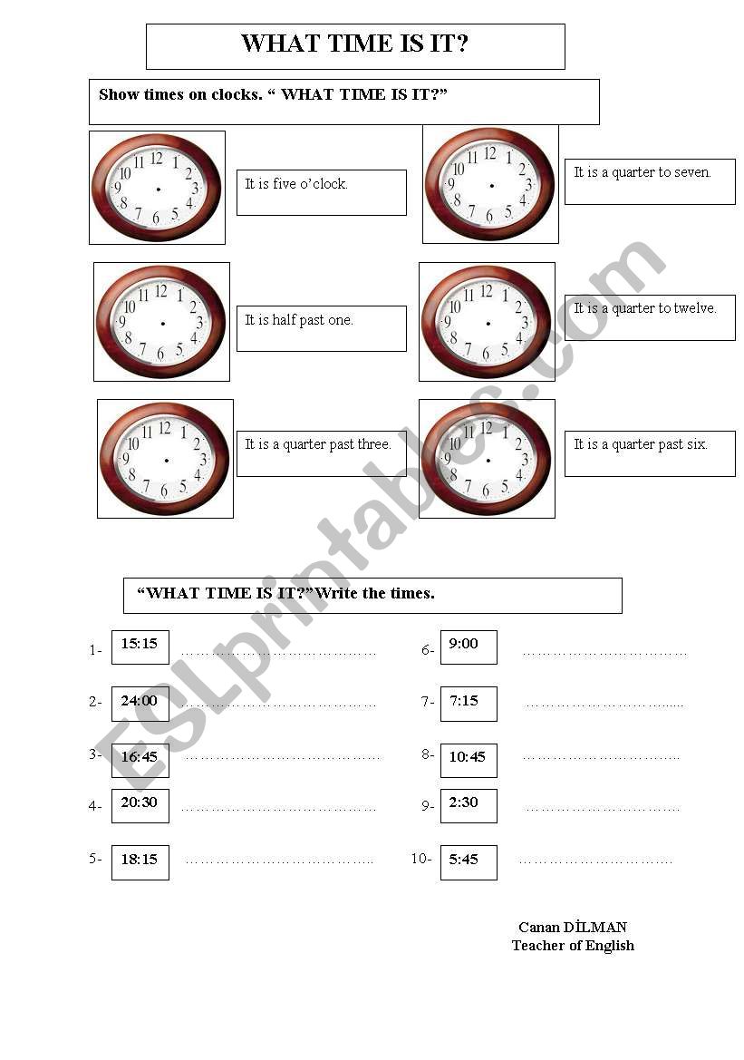 What time is it? worksheet