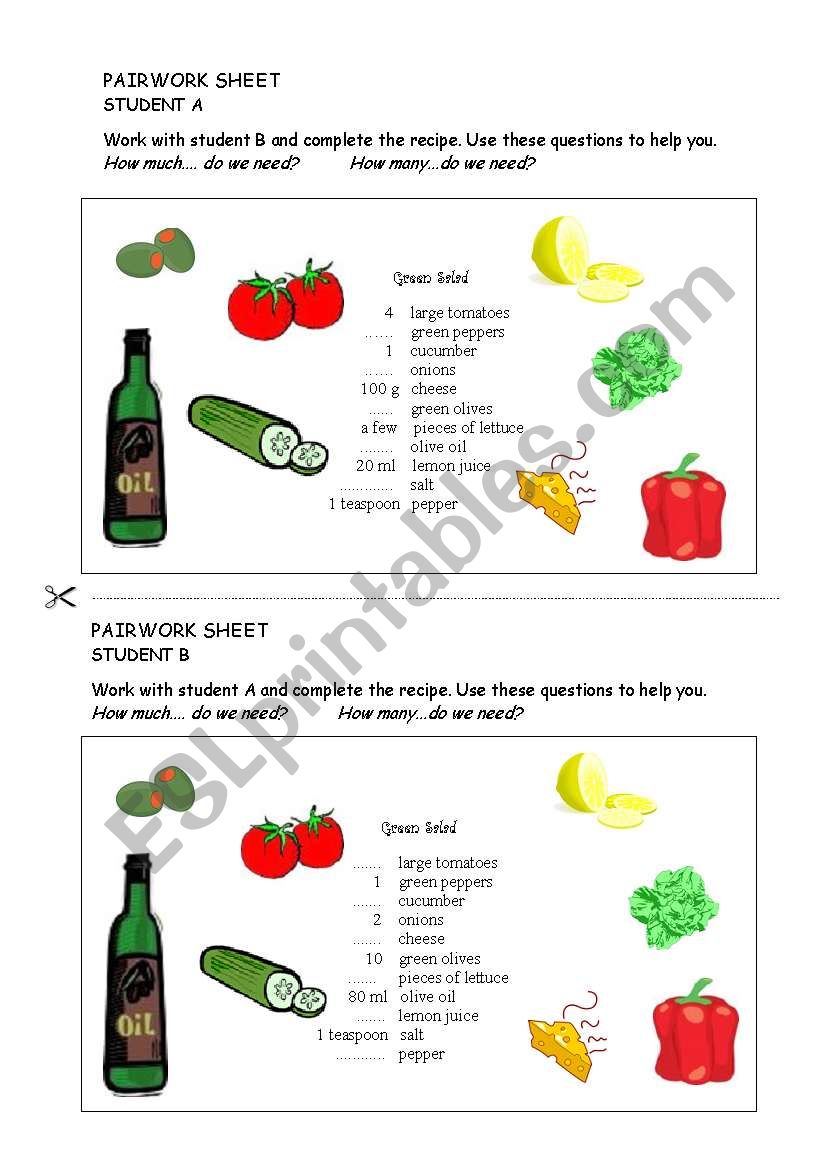 How much....? How many? worksheet