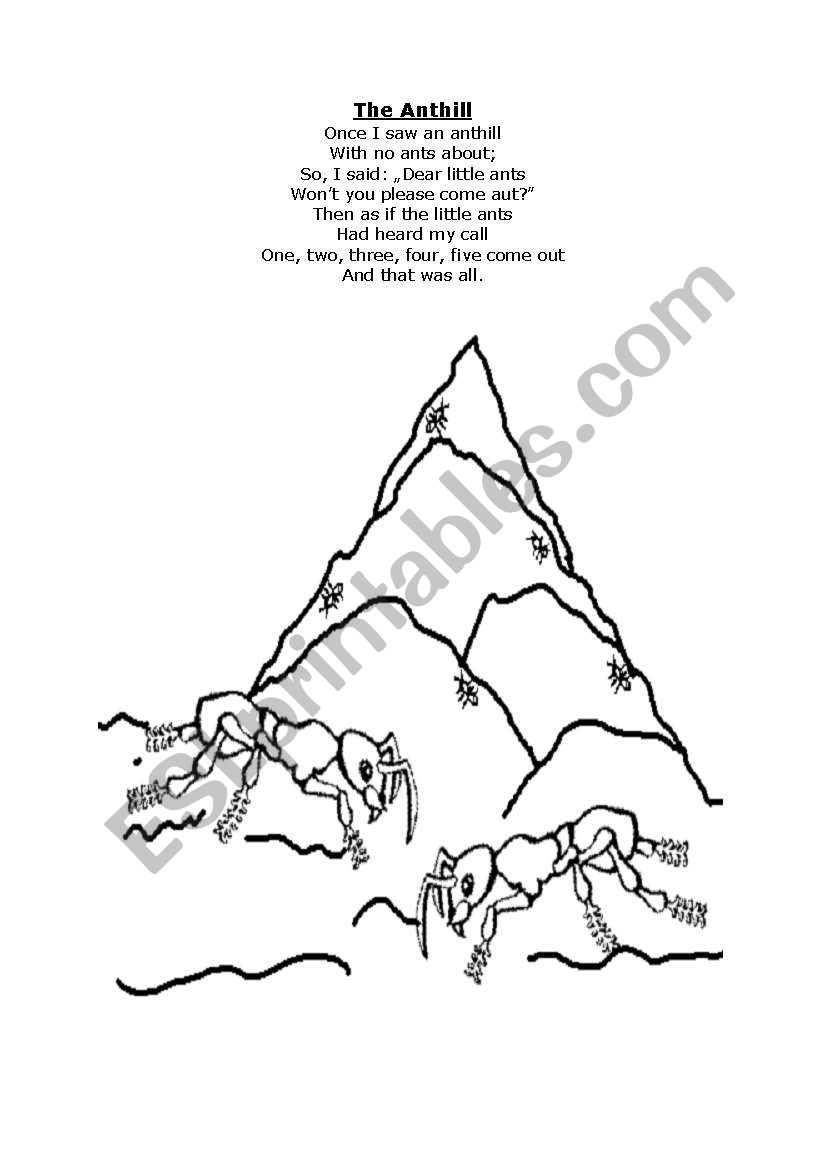 Anthill - poem worksheet