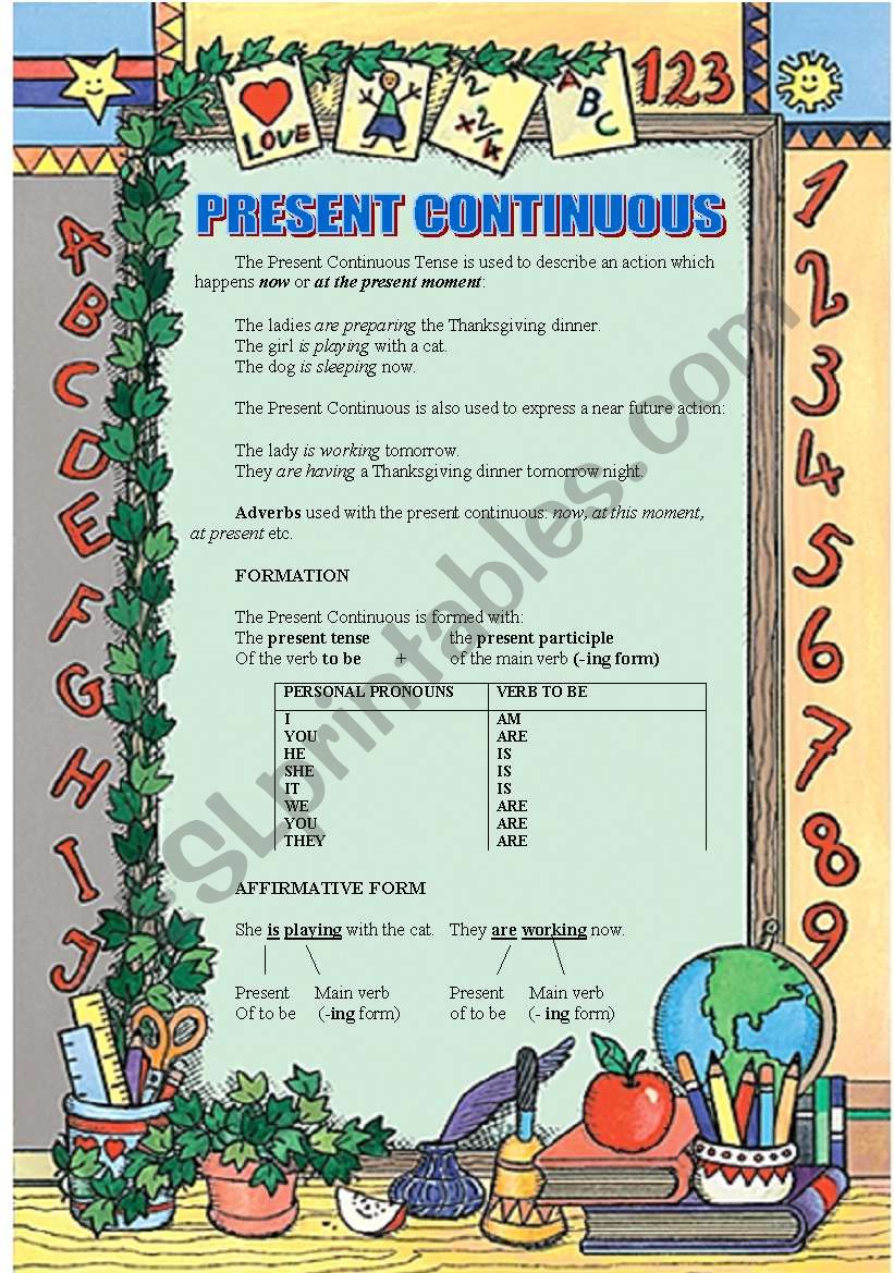 PRESENT CONTINUOUS worksheet