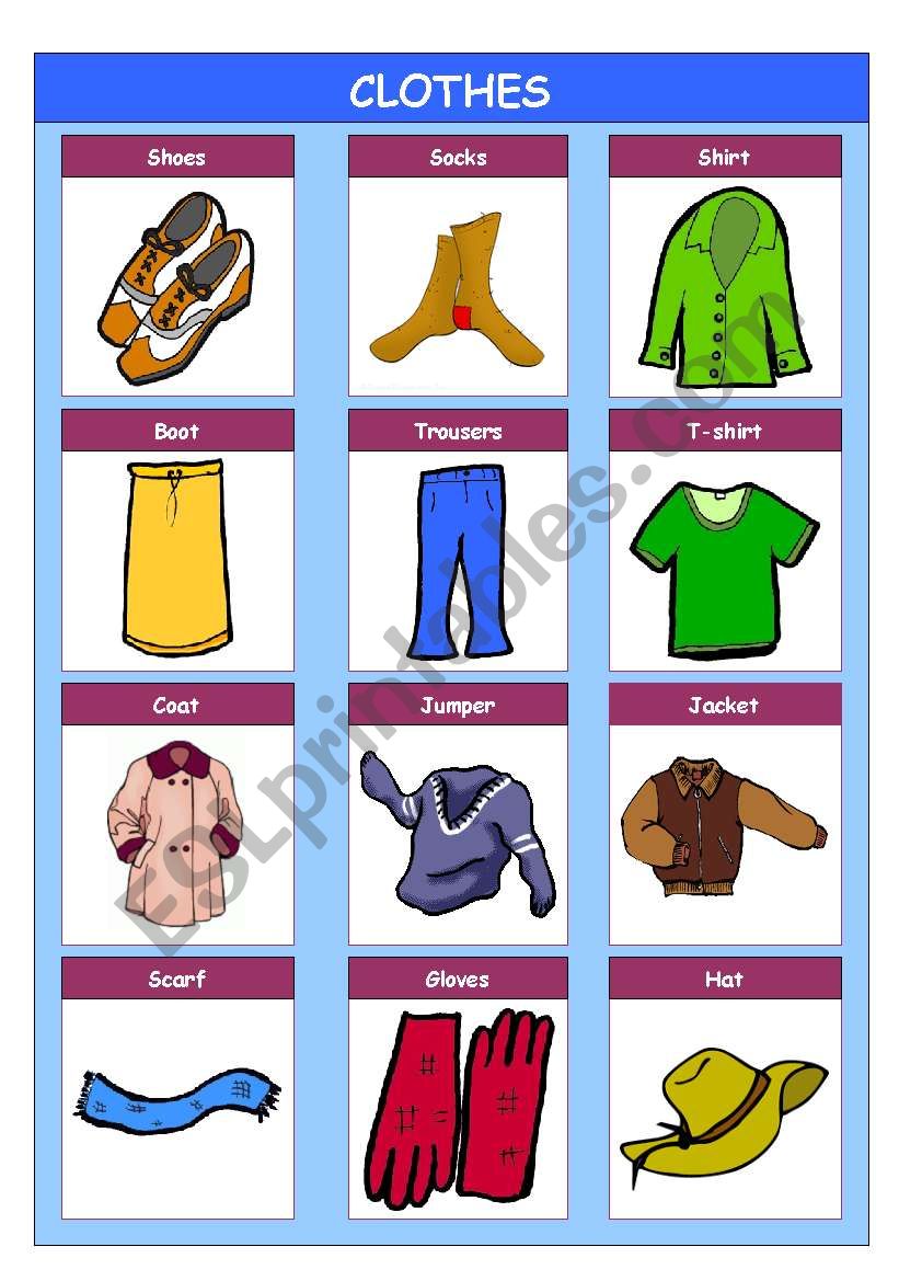 Clothes worksheet