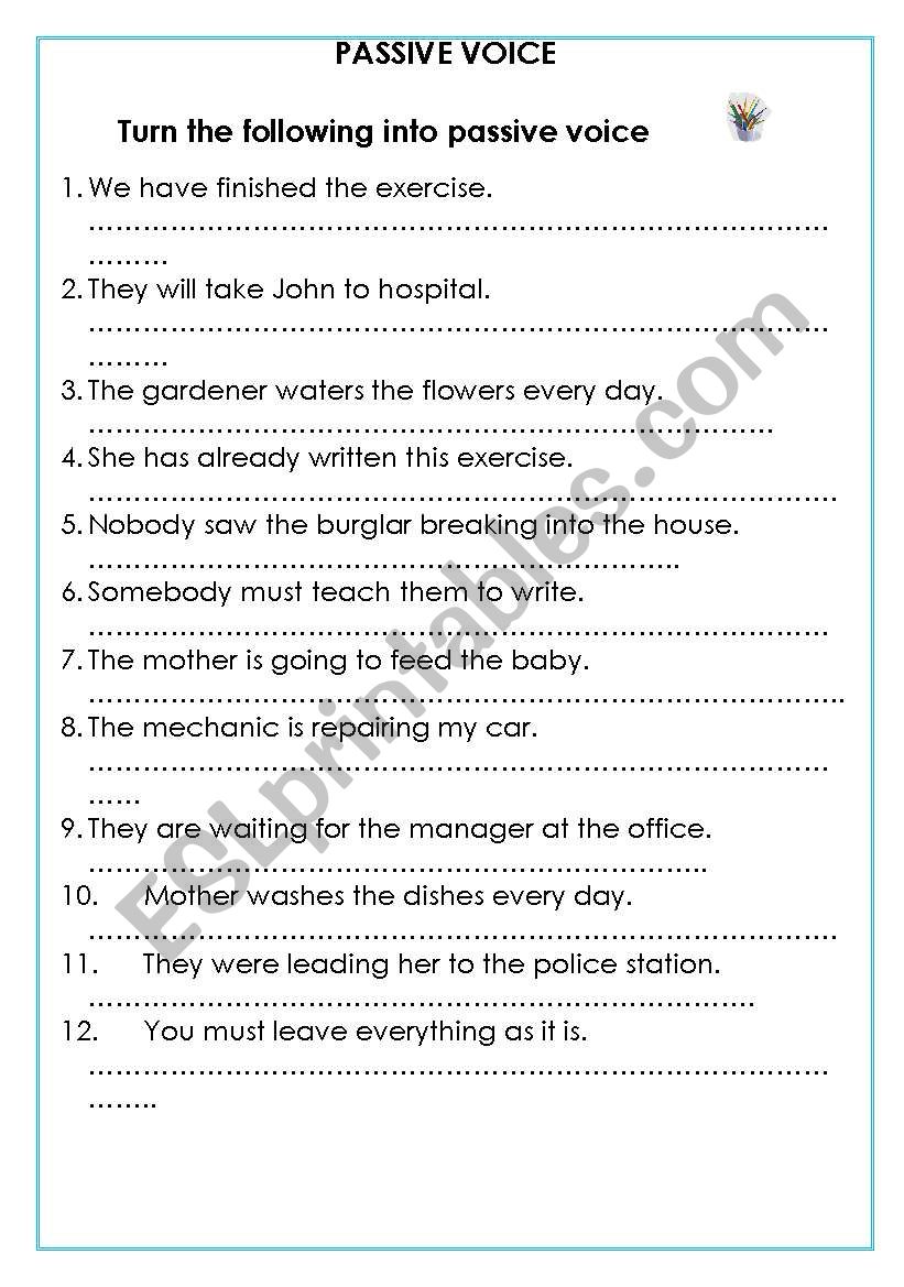 passive voice worksheet