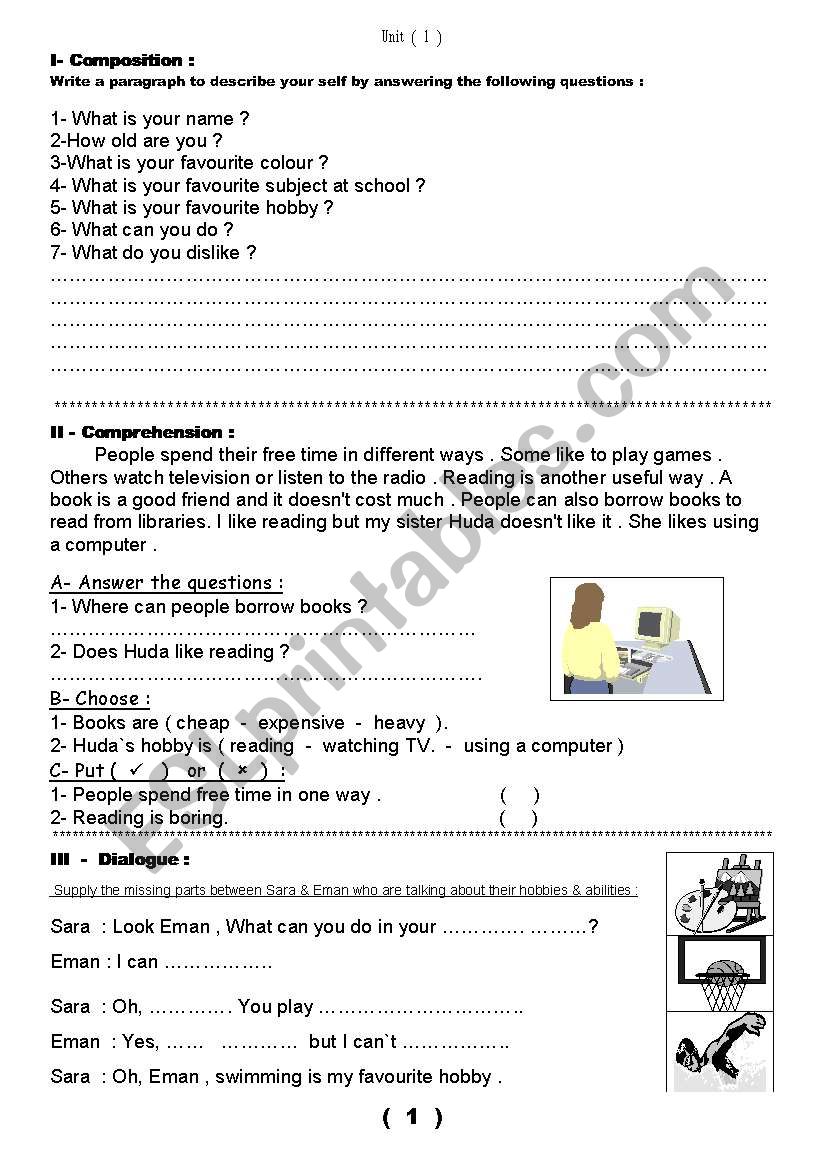Work Sheet Unit 1 worksheet