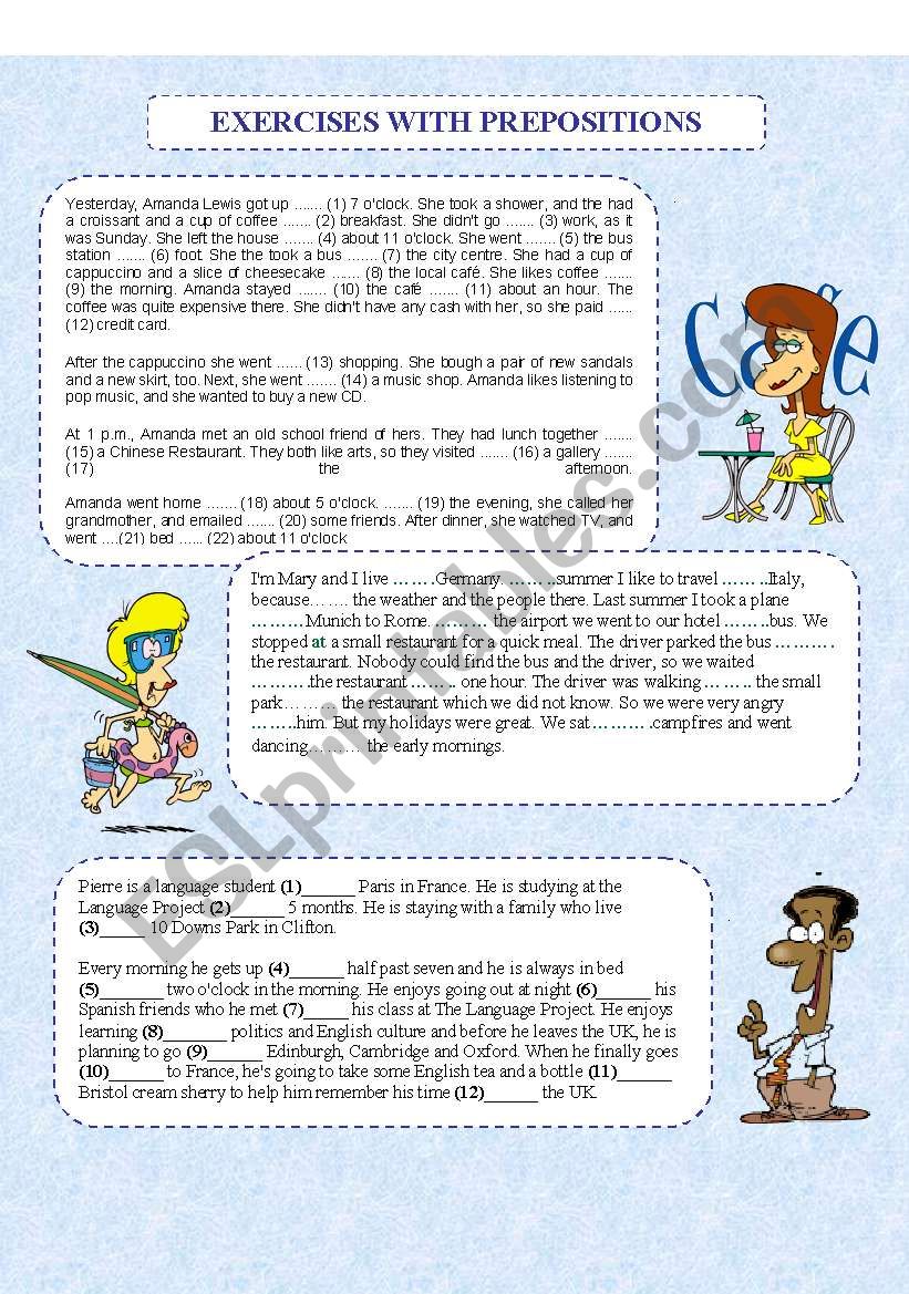 Prepositions worksheet