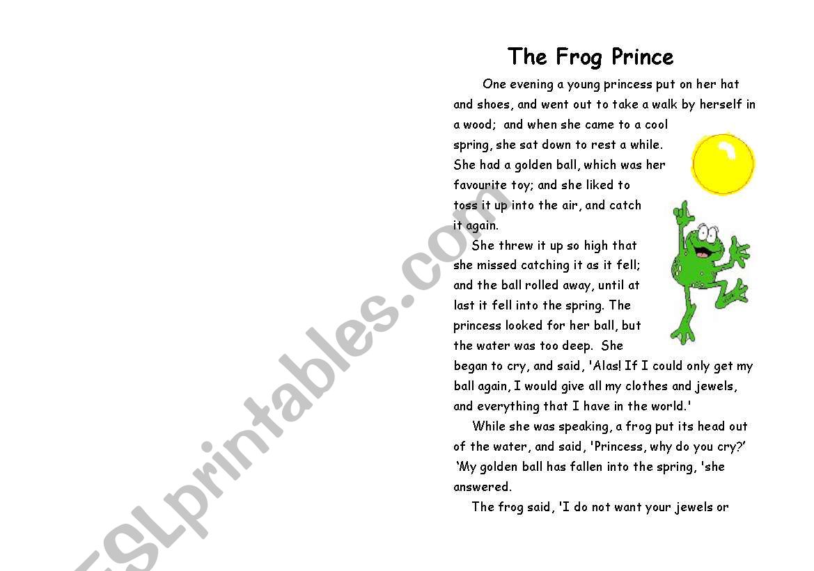 The Frog Prince worksheet