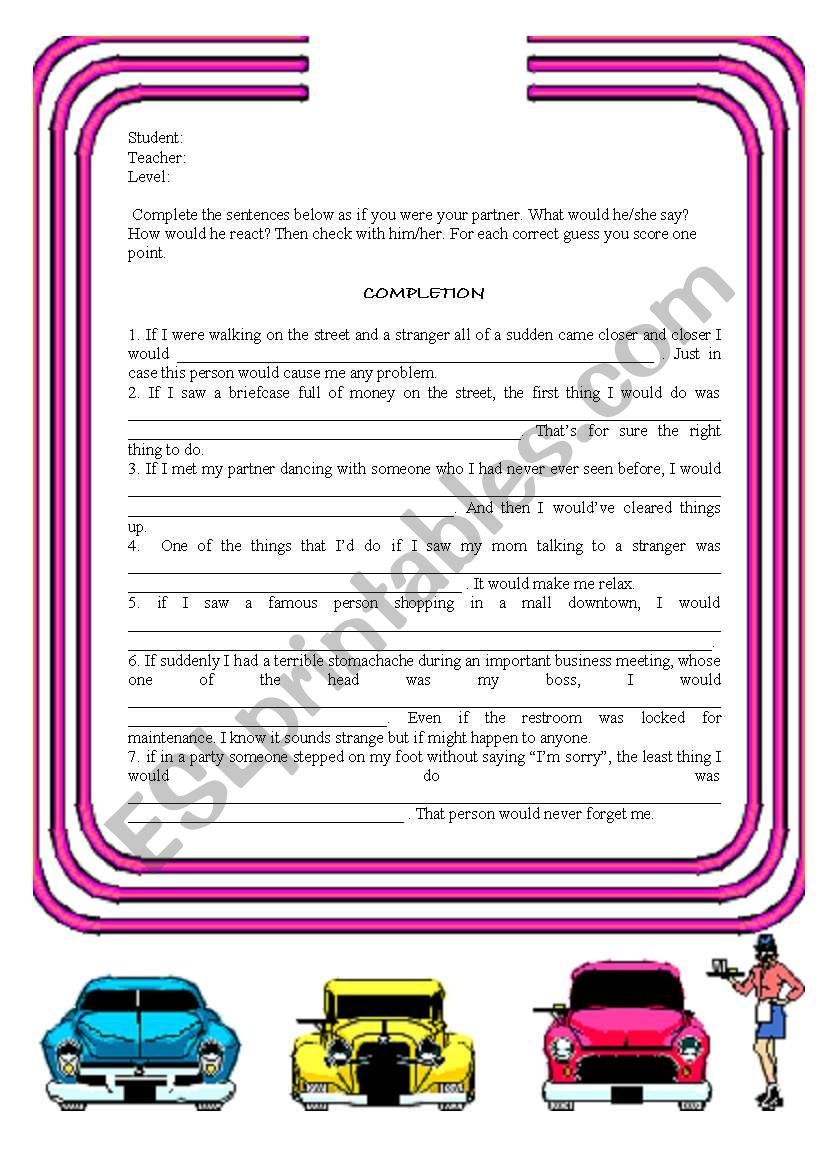 second conditional worksheet