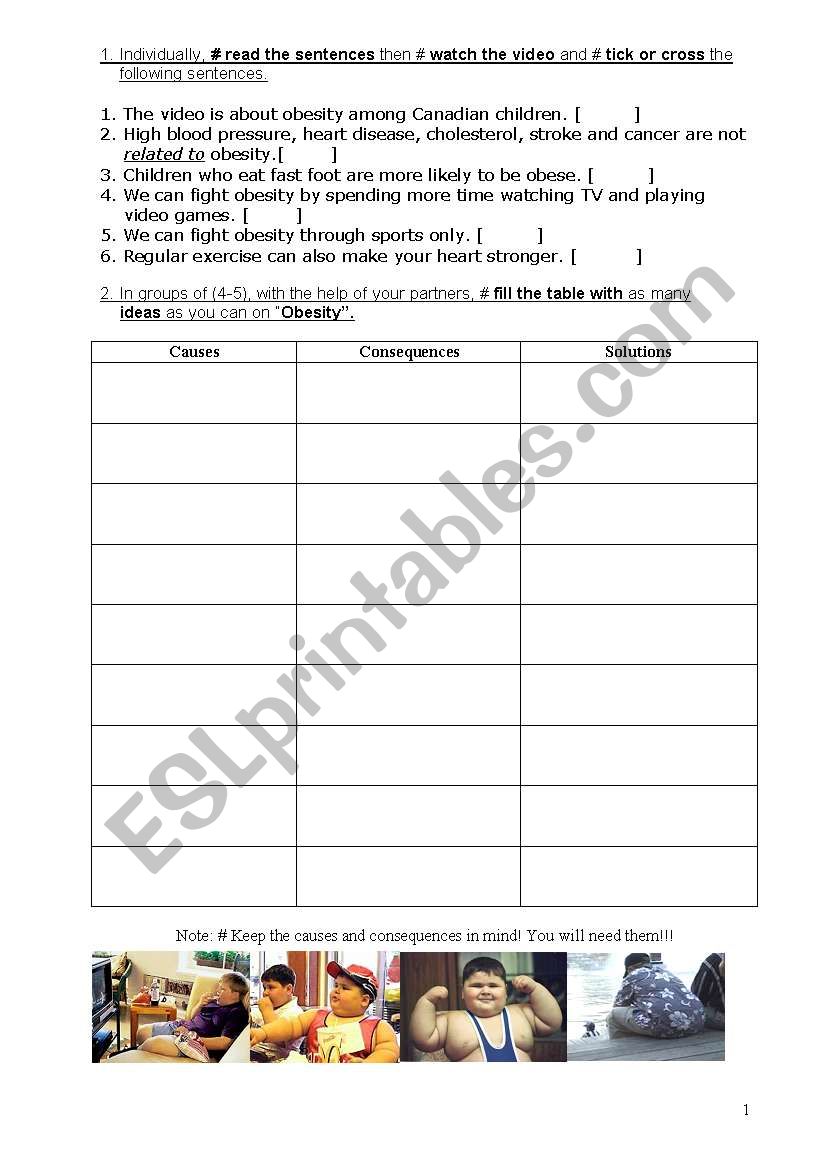 Obesity1 worksheet