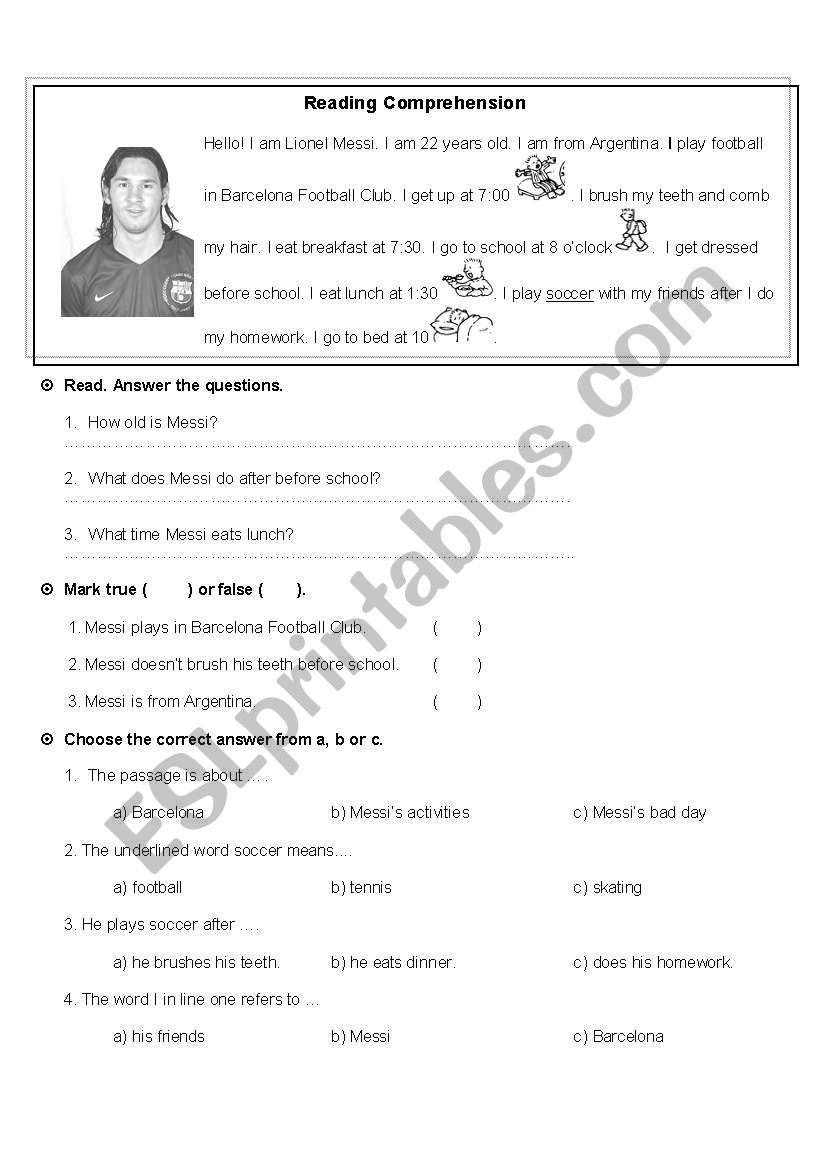 Daily Routine worksheet