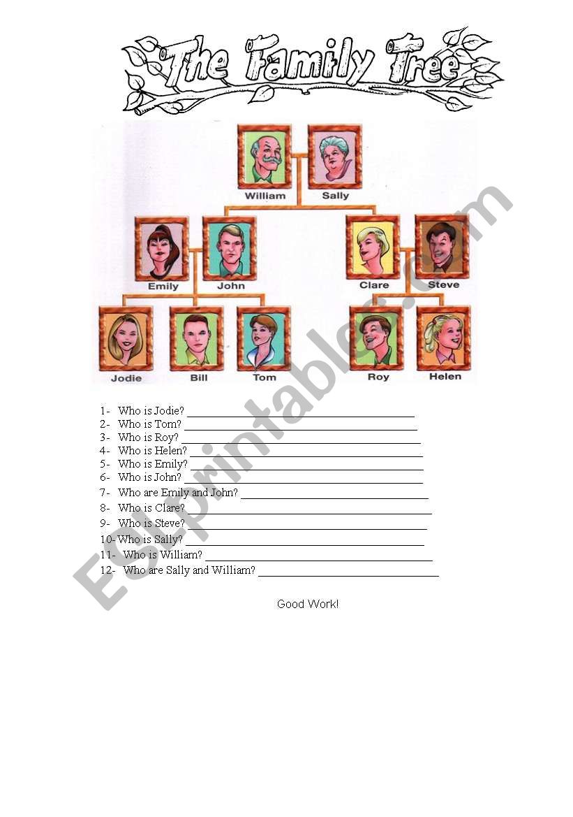 Family tree worksheet