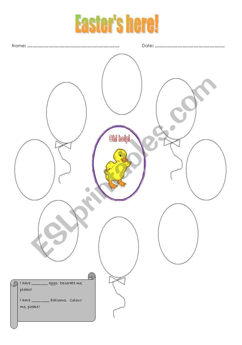 Easter time worksheet