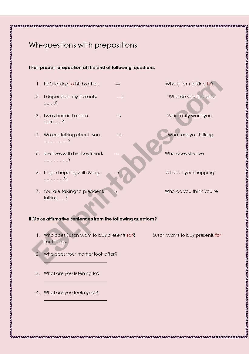 Wh-questions with prepositions