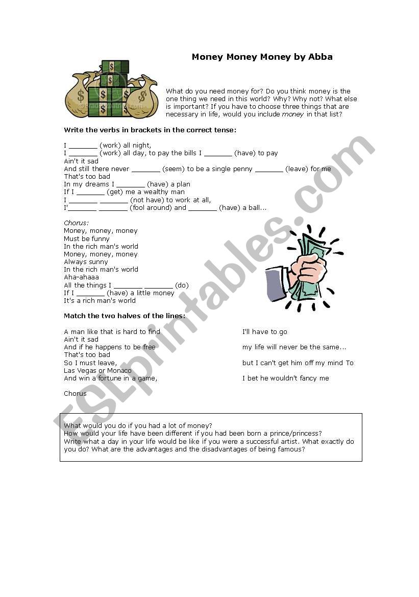 Money Money Money worksheet