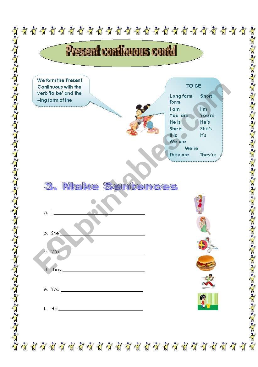 Present continuous 2/2 worksheet